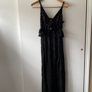 Lovers + Friends black sequin maxi dress size XS